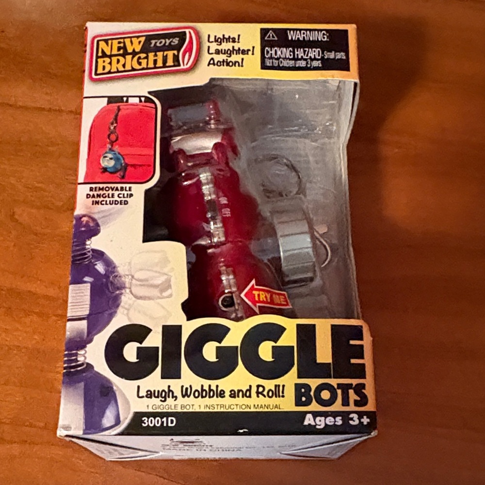 New Bright Giggle Bots Wobble Toy - Red Interactive Robot for Kids